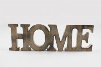 Dřevěný nápis HOME 27, 5x8, 5cm